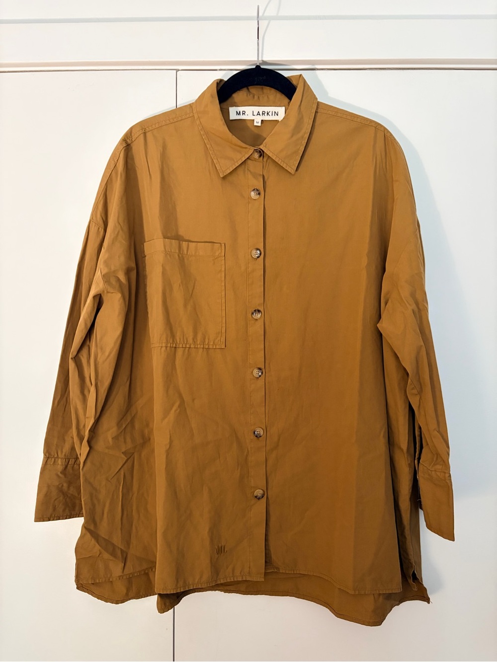 MR. LARKIN Camel Button Down Shirt